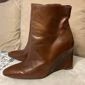 FENDI Brown Leather Ankle Boots 36